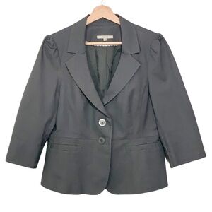 RW & Co Gray Blazer 3/4 Puff  Sleeve Size
Large 2 Buttons Casual Career Church